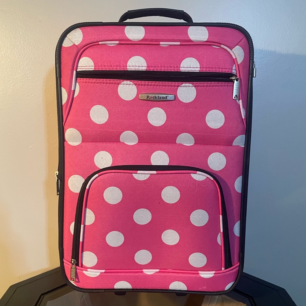 Rockland Expandable Spectra Luggage Set 2 Piece Pink Dot